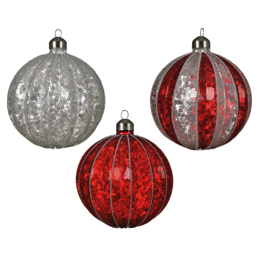 Glass Christmas ball in assorted colors Ø10 cm