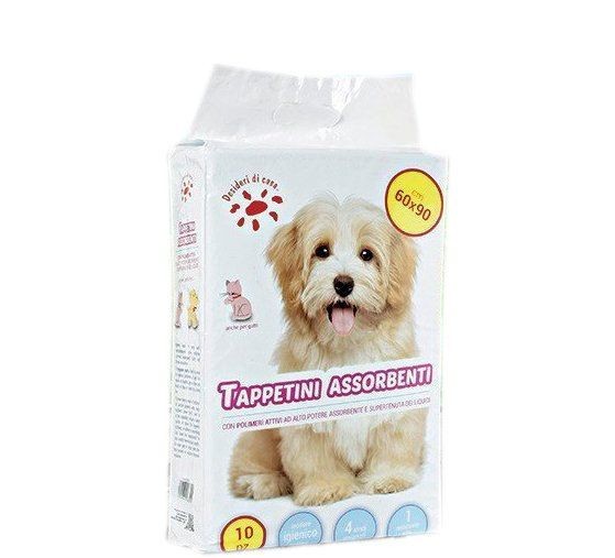 Set 10 Absorbent Mats For Dogs And Cats 60x90