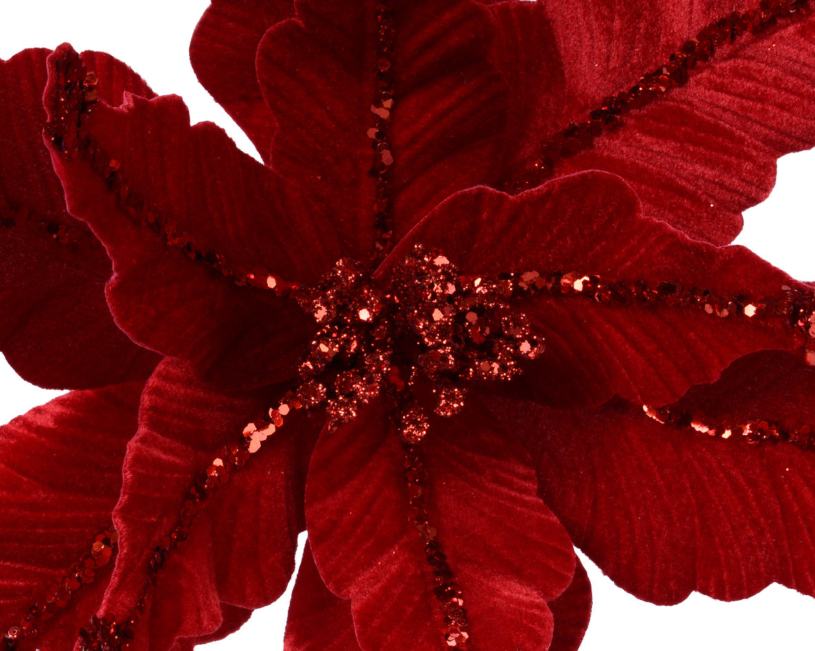 Polyester Velvet Flower on Wire H 17 x Ø 44 cm