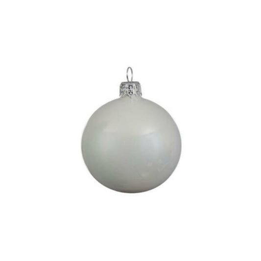 Christbaumschmuck Glaskugel WEISS EMAILLE 6 cm