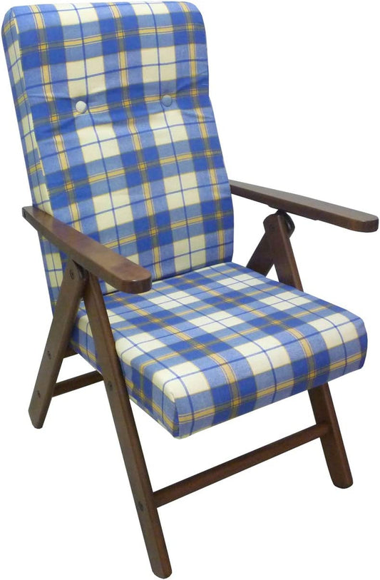 Scottish blue&nbsp;Molisana reclining armchair in beech wood