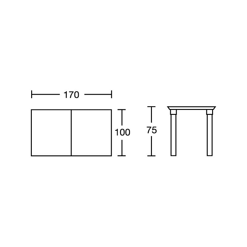 Mesa de jardín Trenzado - 170x100 cm - Para uso interior/exterior