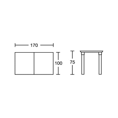 Mesa de jardín Trenzado - 170x100 cm - Para uso interior/exterior