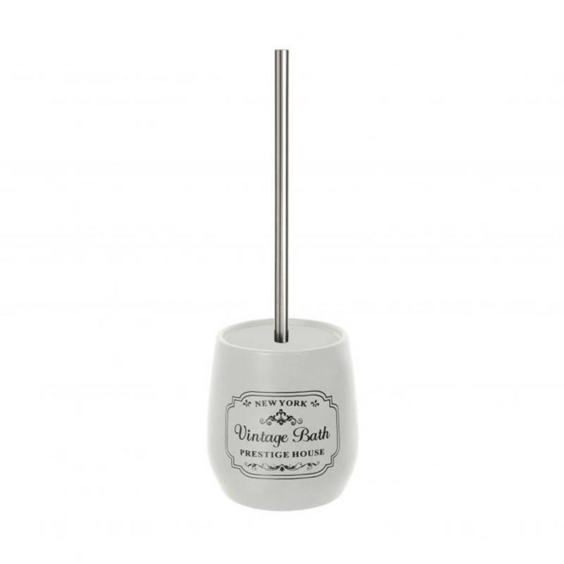 Elegantly designed toilet brush holder "New York" in white.