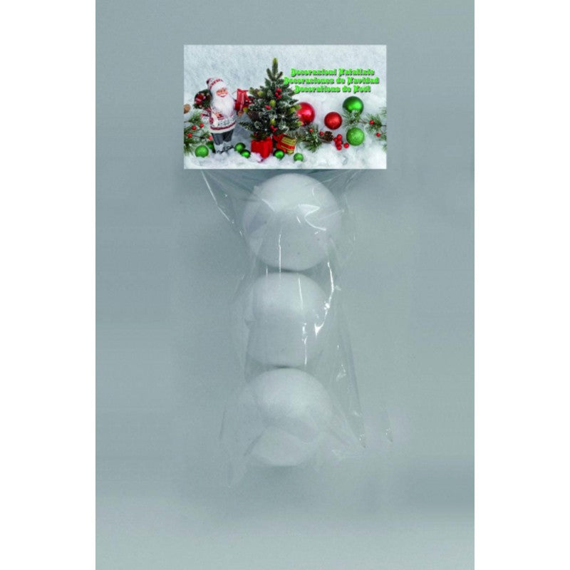 Polystyrene Christmas ball to decorate for crafts 7 cm Set 3 pieces