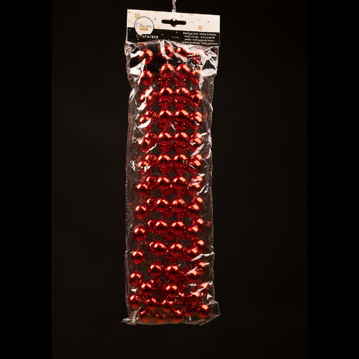 Glossy plastic xxl bead garland L270 cm