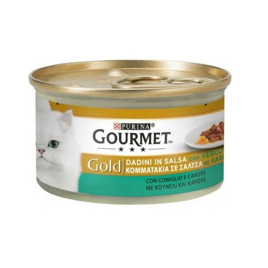 Gourmet Gold Cubos en salsa de conejo y zanahoria Purina 85 gramos