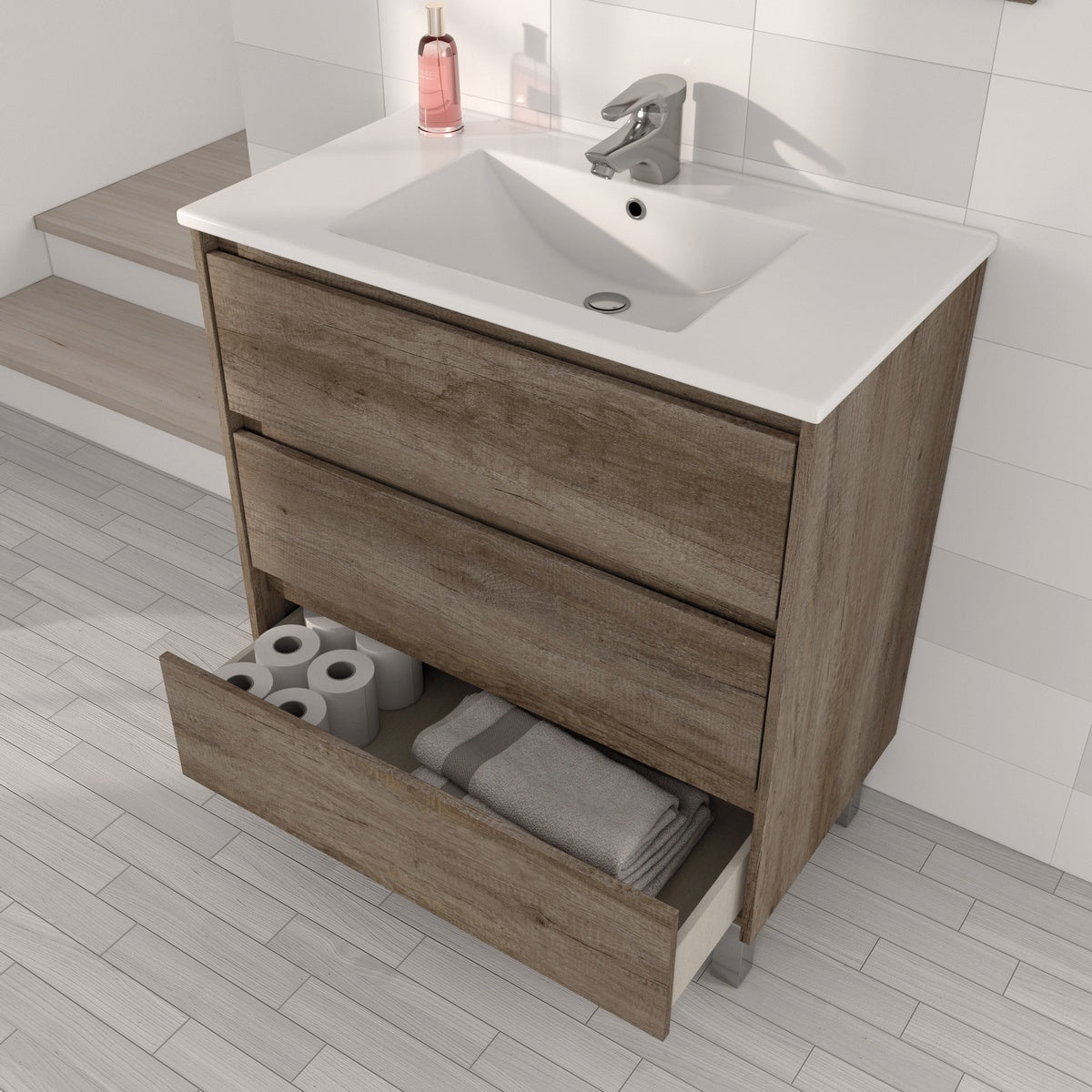 Mueble de Baño 3 Cajones Dakota/Drake (Para montar)