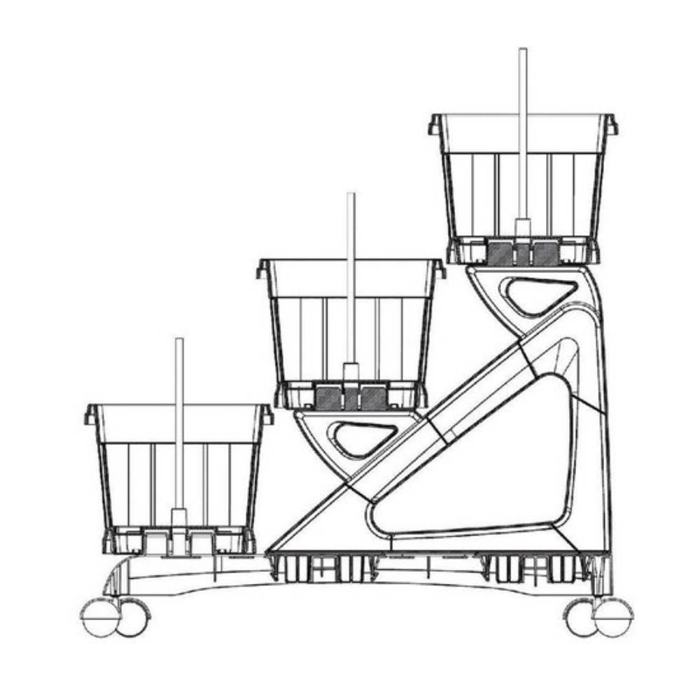 Kit of 3 planters on three levels with Bama Verde trolley