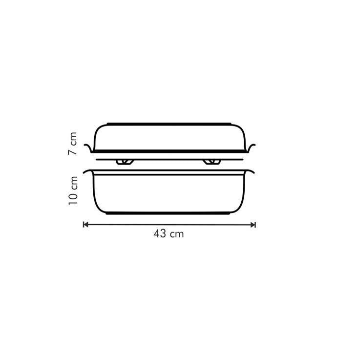 Exclusive rectangular roasting pan with lid 36x24 cm