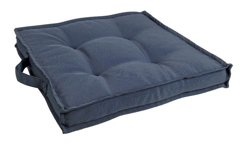 Poly blue square cushion