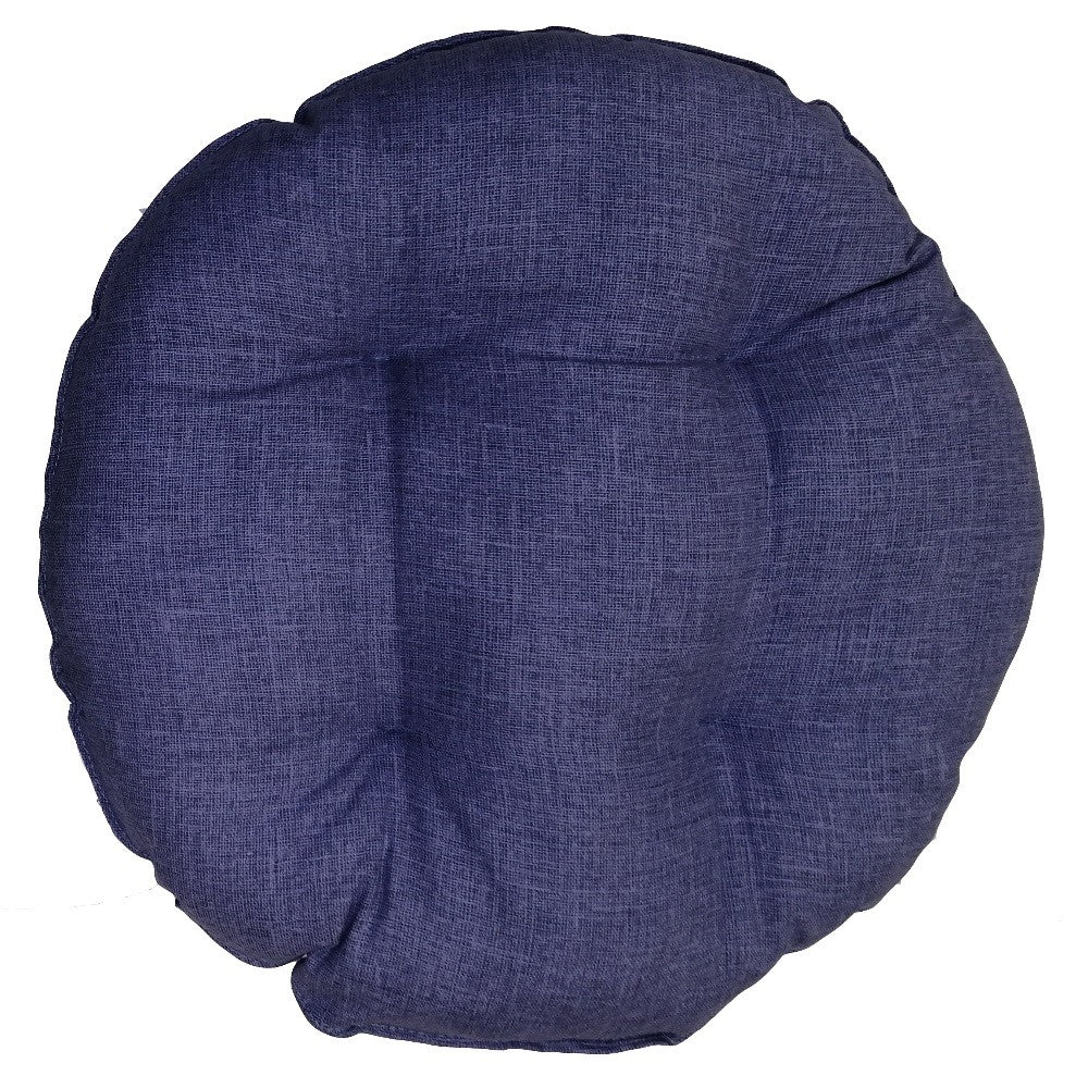 Round blue edged chair cover