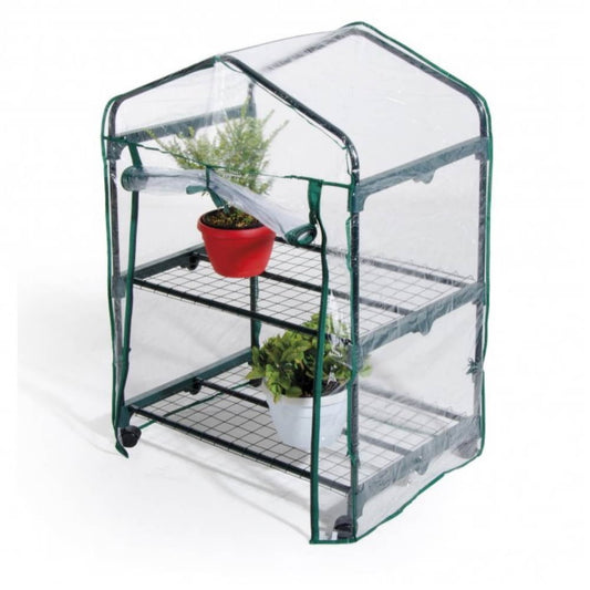 2-tier greenhouse with wheels 69 x 49 x 98cm