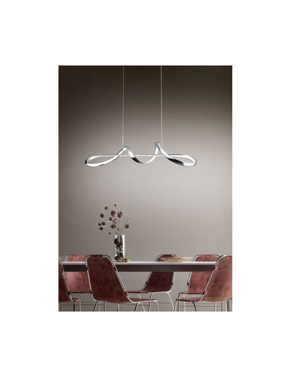 Moderne Suspension Perugia Design Weaving Chrome Led Dimmer 4000k Trio Lighting