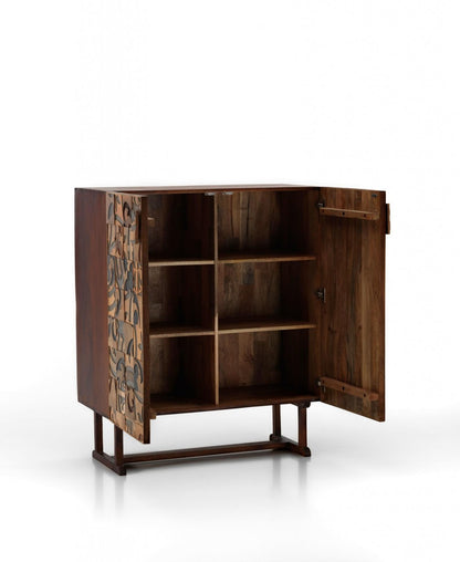 Ethnic Mango Wood Brown Sideboard - 100 x 45 x 120 cm