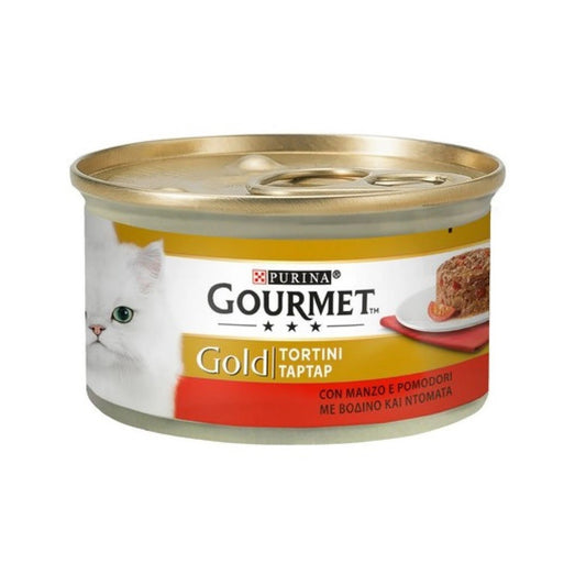 Gourmet Gold Patties mit Rindfleisch und Tomaten Purina 85 Gramm