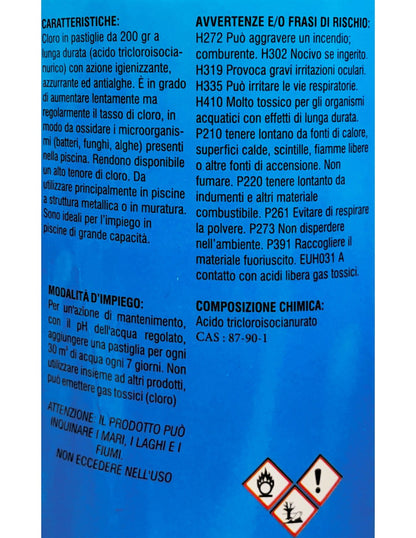 1kg Tricloro 90 pastillas para limpieza y mantenimiento de piscinas