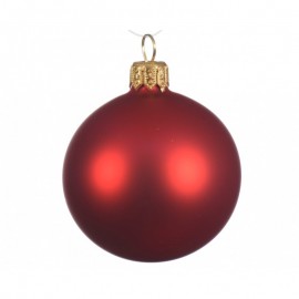 Weihnachtskugel aus Glas MATT Rot 6 cm