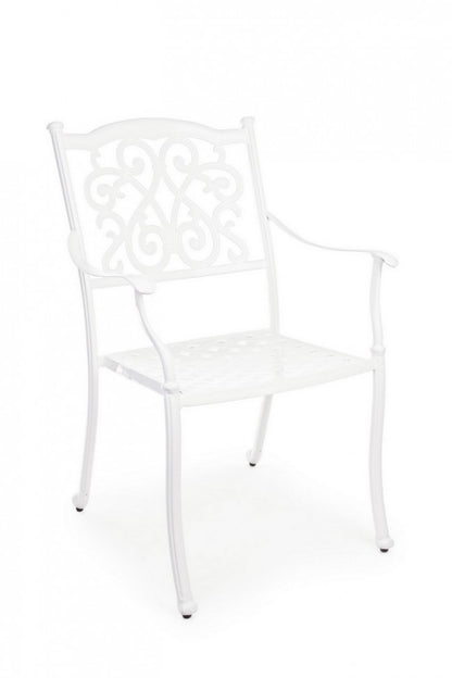 Ivrea White Outdoor Chair With Armrest