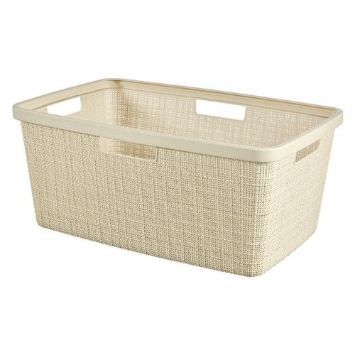 Laundry basket with ivory jute effect 46Lt