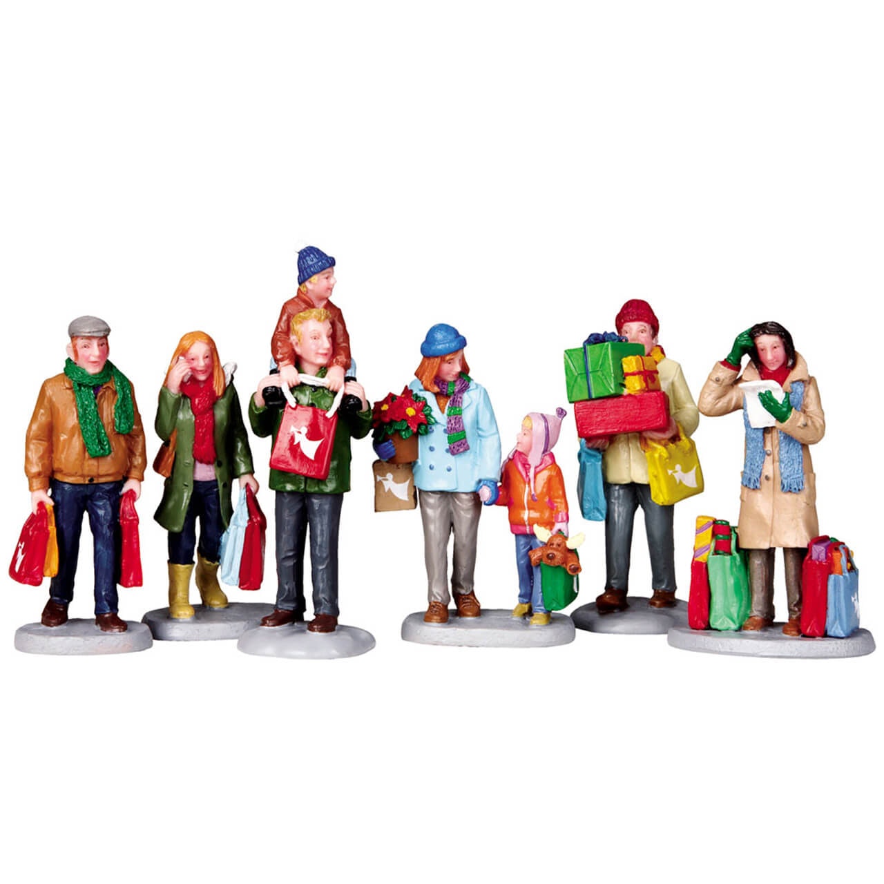 Lemax Holiday Shoppers, Set Of 6 - Compradores navideños, juego de 6 para el pueblo navideño