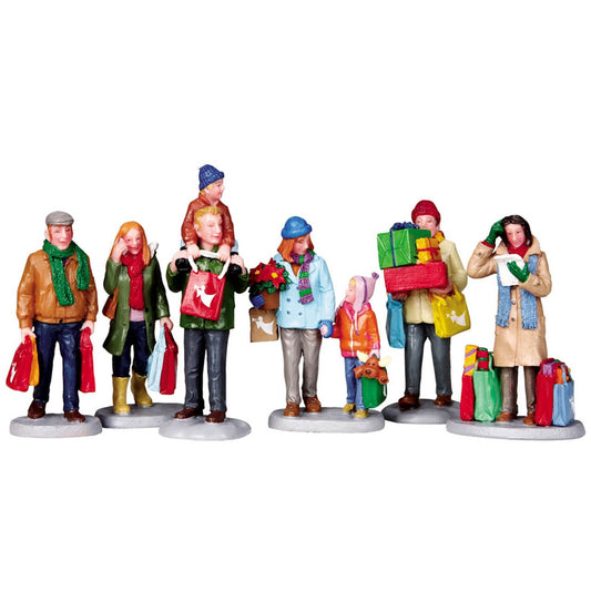 Lemax Holiday Shoppers, Set Of 6 - Holiday shoppers, set of 6 for Christmas village