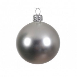 Christmas ball in glass MATT Silver 6 cm