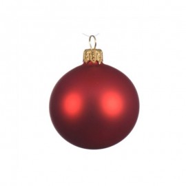 Christmas ball in matt red glass 15 cm