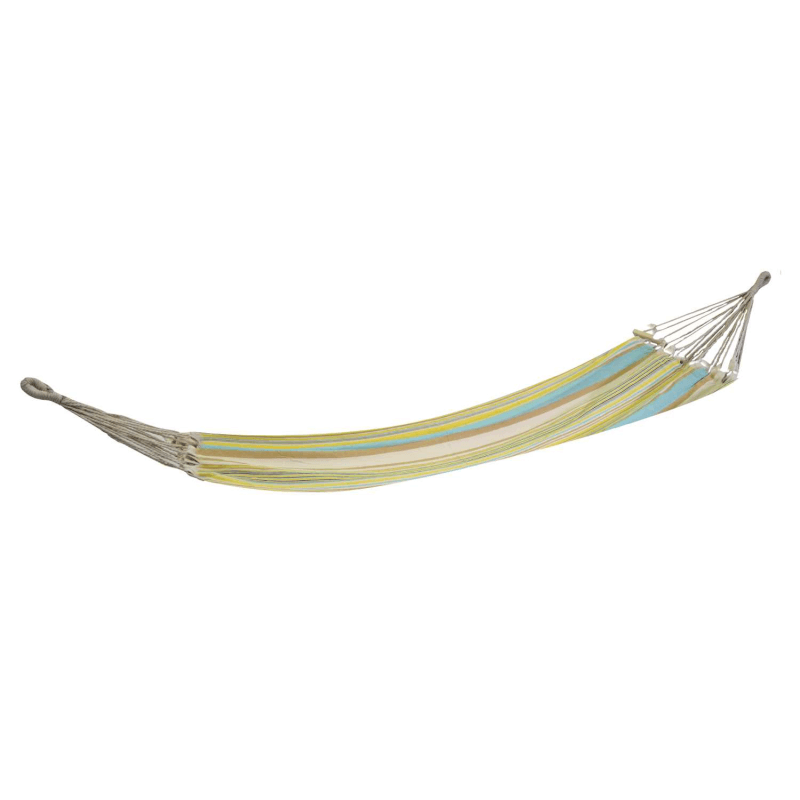 Yellow striped fabric hammock with bag cm200x100