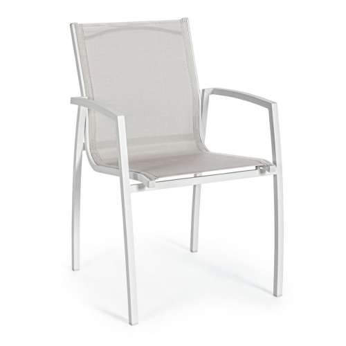 Hilla White Cloud Aluminum Chair With Armrests