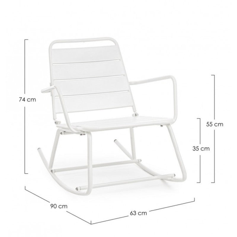 Silla Mecedora Blanca Lillian Bizzotto - Diseño Atractivo para tu Relax - 63 x 90 x 74h