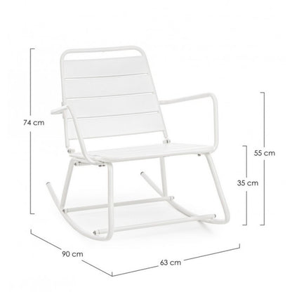 Silla Mecedora Blanca Lillian Bizzotto - Diseño Atractivo para tu Relax - 63 x 90 x 74h