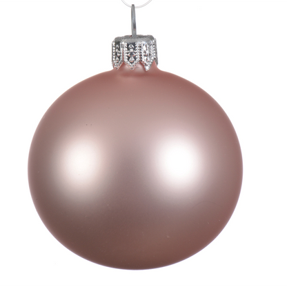 Christmas bauble in opaque pink glass Ø10 cm