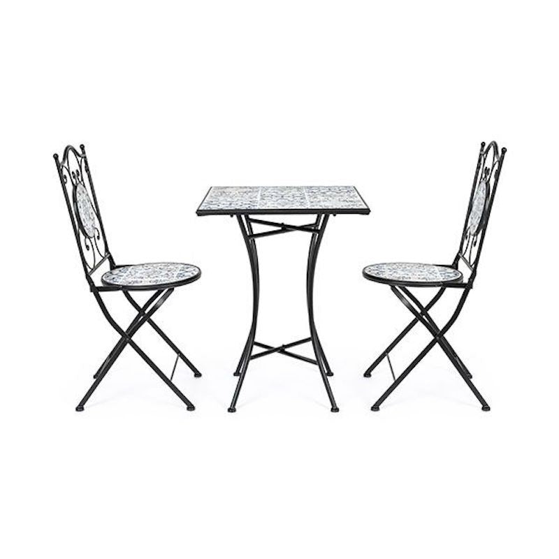 Bizzotto Erice Outdoor Set in Steel and Ceramic 3PZ