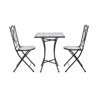 Bizzotto Erice Outdoor Set in Steel and Ceramic 3PZ