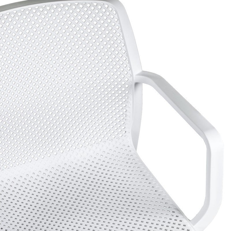 Garden Polypropylene Chair With Armrests White Dalian 46.5X53.5X H55 Cm