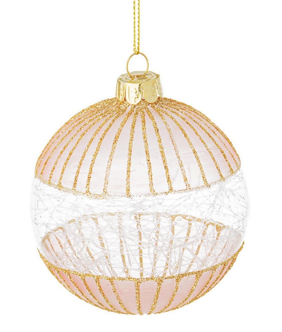 Christmas ball in glass Gold LOREN 8 cm