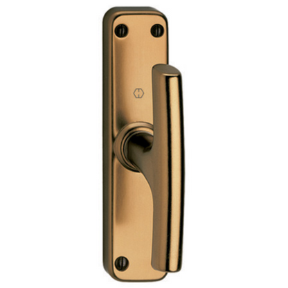 Anodized bronze alloy window handle with Ghidini Pietro Bosco BL 4.0 rack and high quality pins.