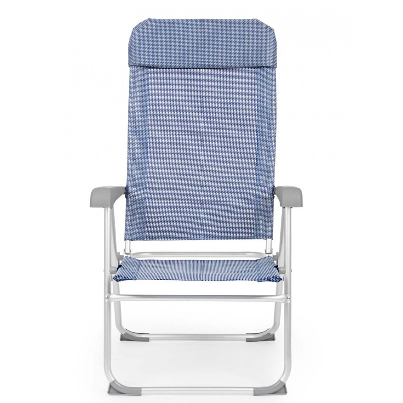 CROSS Blue folding high back deck chair