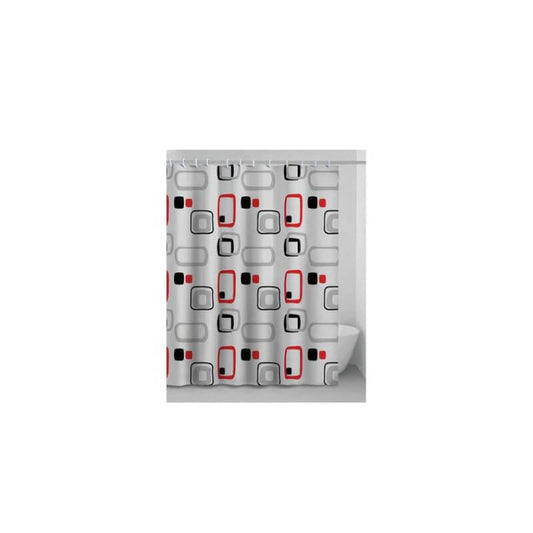 Checked Shower Curtain 60 • In Vinyl + Rings Cm 180X200