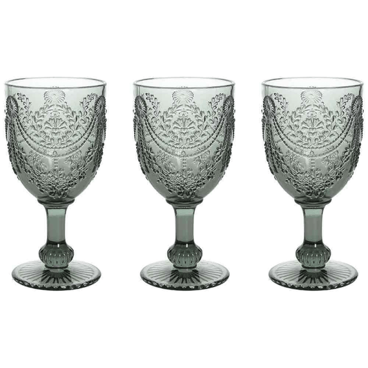 Set of 3 Savoia glasses 320 cc in gray glass