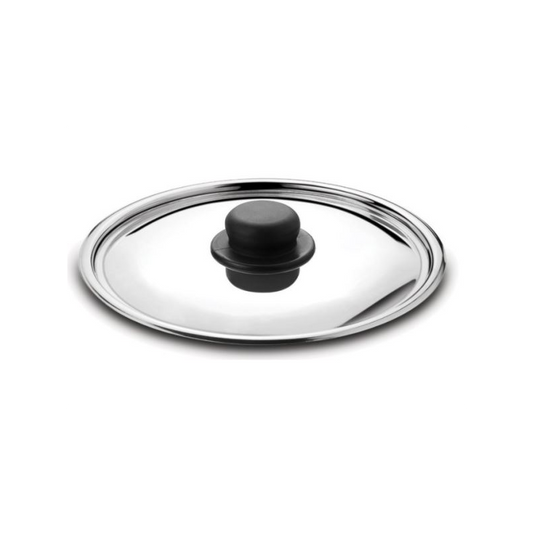 High quality 28cm stainless steel lid for perfect coverage of your pots and pans.