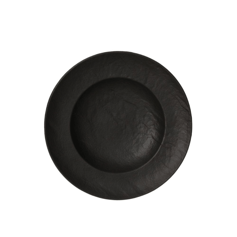 Plate Bowl&nbsp;25 cm Vulcania in black porcelain