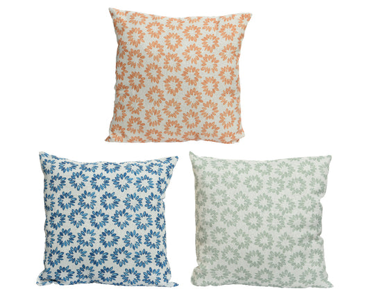 Outdoor floral cushion in polyester