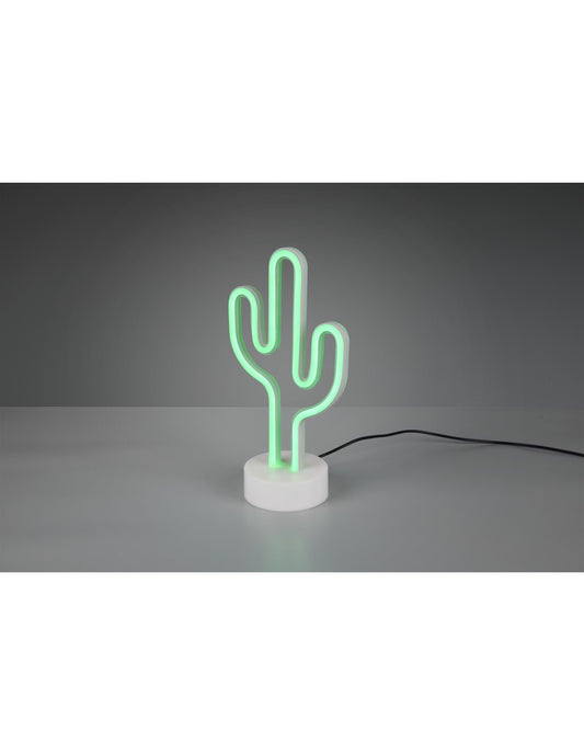 Lámpara de mesa Cactus moderna Led verde Alt. 29 cm Trio Lighting