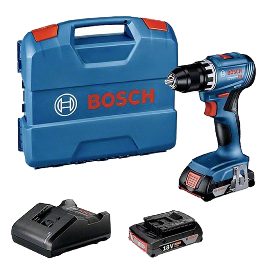 Professioneller Bosch 18V/2.0Ah Li-Ion Akku-Bohrschrauber, max. Drehmoment 21Nm, 45Nm, 8mm Schraubendurchmesser