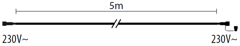 PL E27 / PML-Verlängerungskabel 2x1,5 mm2 5 m
 Weihnachtsbeleuchtung