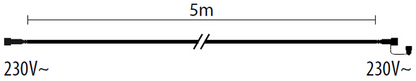 PL E27 / PML-Verlängerungskabel 2x1,5 mm2 5 m
 Weihnachtsbeleuchtung