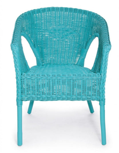 Alliss blue rattan armchair