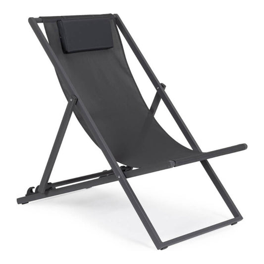 Dark Gray and Anthracite Taylor deckchair with aluminum structure